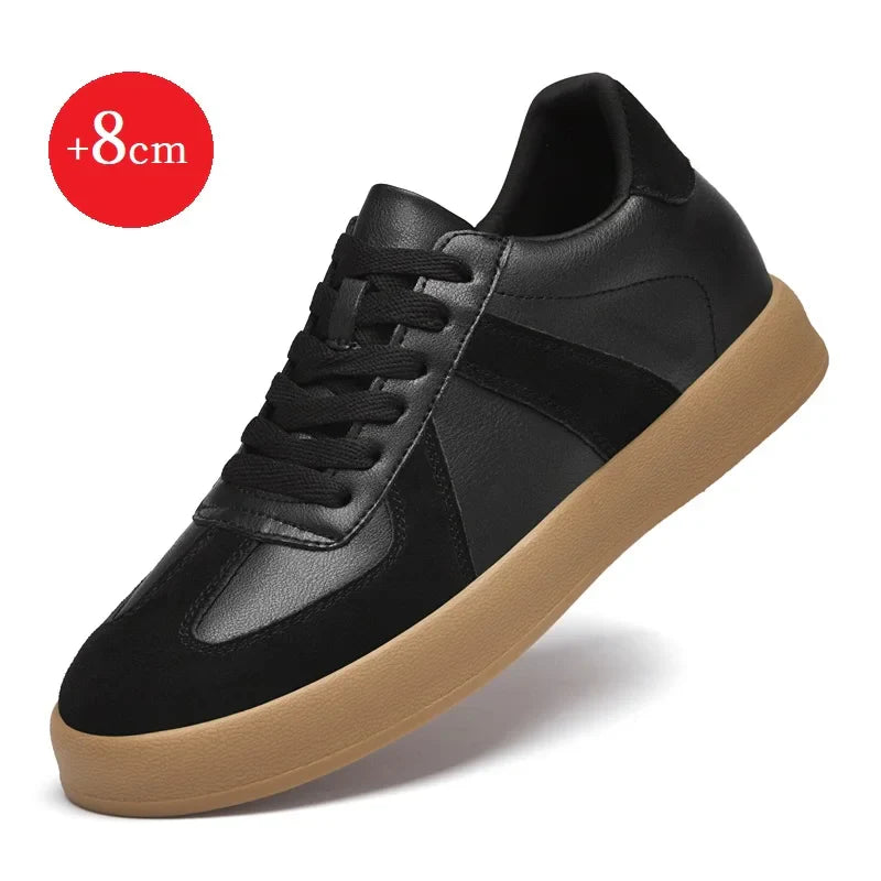 Invisible Height-Increasing Shoes 8cm German Training Shoes for Men, Summer Breathable Casual Sneakers, Genuine Leather Retro Versatile Forrest Gump Shoes 6cm