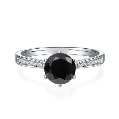 1ct 6.5mm Red Blue Pink Yellow Green Purple Black Moissanite Ring Sterling 925 Silver Wedding Party Band for Women Gifts