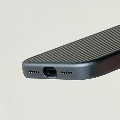 Stripes Metallic Paint Armor Case For iPhone 17 Air 16 15 14 13 Pro Max Shockproof Camera Protective Slim Matte PC Funda