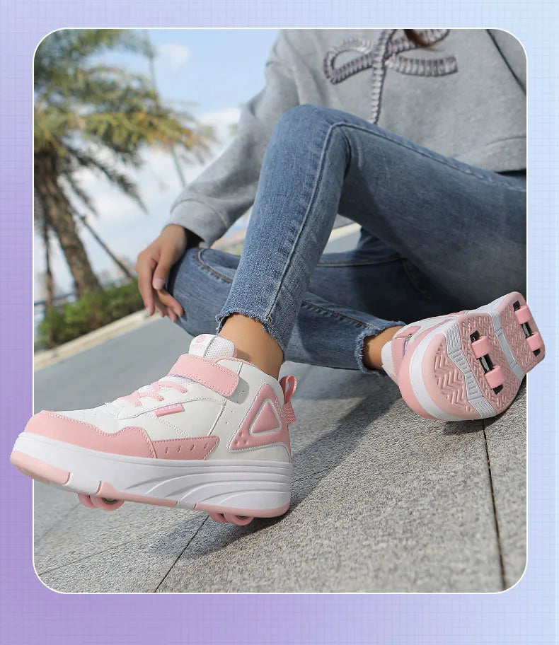 Children Roller Skate Shoes Kids Autumn Children Fashion Casual Sports Toy Birthday Gift Games Boys 4 Wheels Sneakers Girls