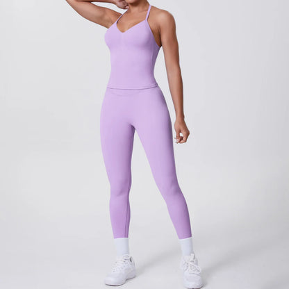 2 Piece Yoga Clothes Women Tracksuit Athletic Wear Pilates Fitness Suit Gym Workout Push Up Clothes Sports Bra Leggings Suit