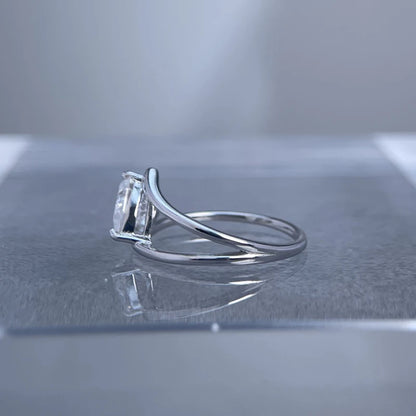 D Color VVS1 6*8mm Pear Cut Moissanite Rings for Women Sparkling Wedding Proposal Birthday Gift 100% S925 Sterling Silver