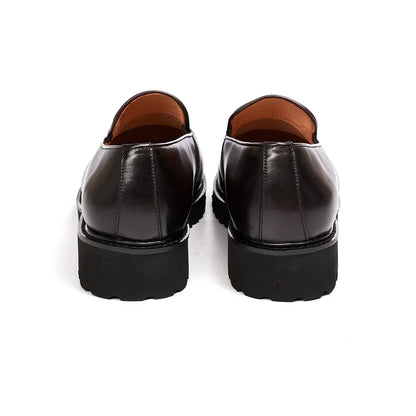 Fashionable Men Formal Shoes Genuine Leather Handmade High Heels Thick Shoes Classic Wedding Office Men's Formal Business Shoes