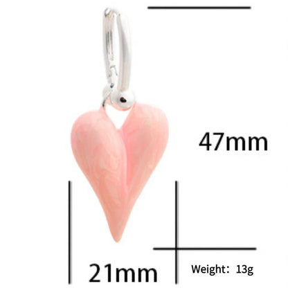 Fashion Jewelry Sweet Korean Temperament Heart Earrings For Women Party Gifts Simply Design Ear Accessories 2025 Trend New