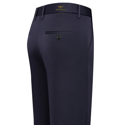 Mens Embroidery Trousers Casual Business Suit Pants Stretch Golf Dress Pants Men 4-Way Elastic Classic Black Trousers
