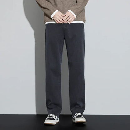 4 Colors New Straight Men's Pants Baggy Casual Lyocell Comfortable Stretch Trousers Male Wide Fashion Korean Pants Streetwear