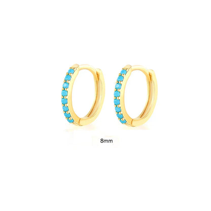 6/7/8/9 MM Cartilage Circle Earrings 925 Sterling Silver Bling CZ Huggie Hoop Earring for Women Piercing Buckle Wedding Jewelry