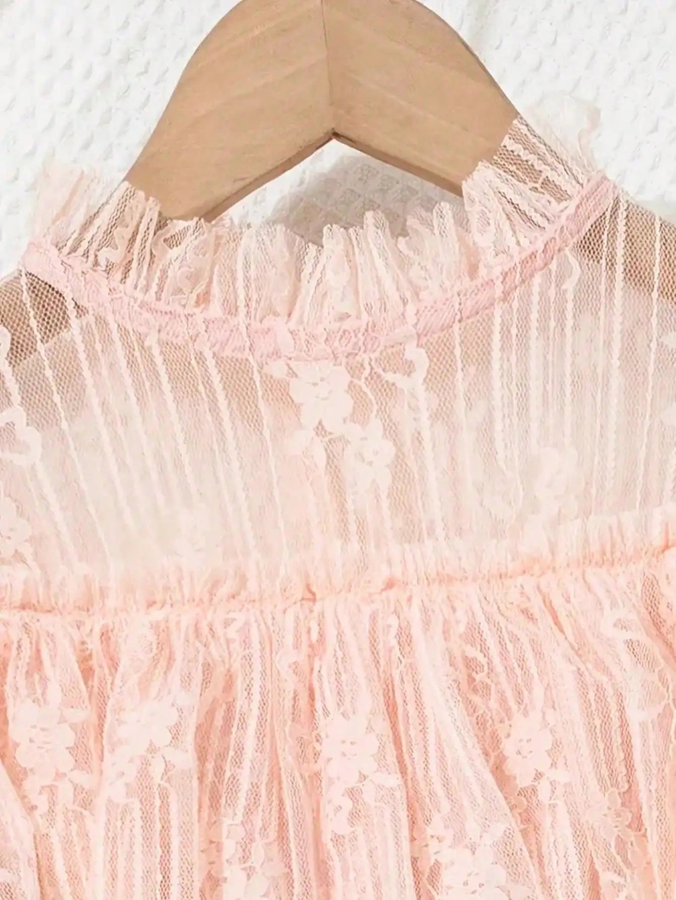 Korean fashion lace, solid color princess dress, slightly elastic, children's slim fit, popular style