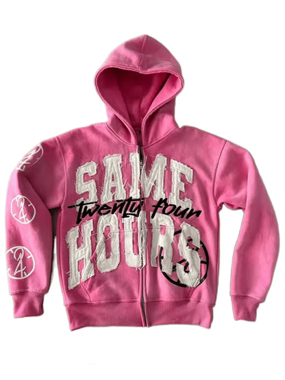Y2k Hoodie Graphic Zip Up Hoodies Hip Hop Streetwear Aesthetic Sweatshirts Oversized Vintage Outfit