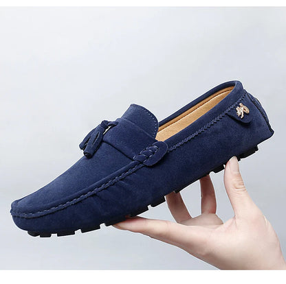 2025 New Beanie Shoes Men's Tassel Frosted Soft Sole Korean Style Easiest for Match Fashion Casual Shoes British Lazy Driving Trbottomy Shoes