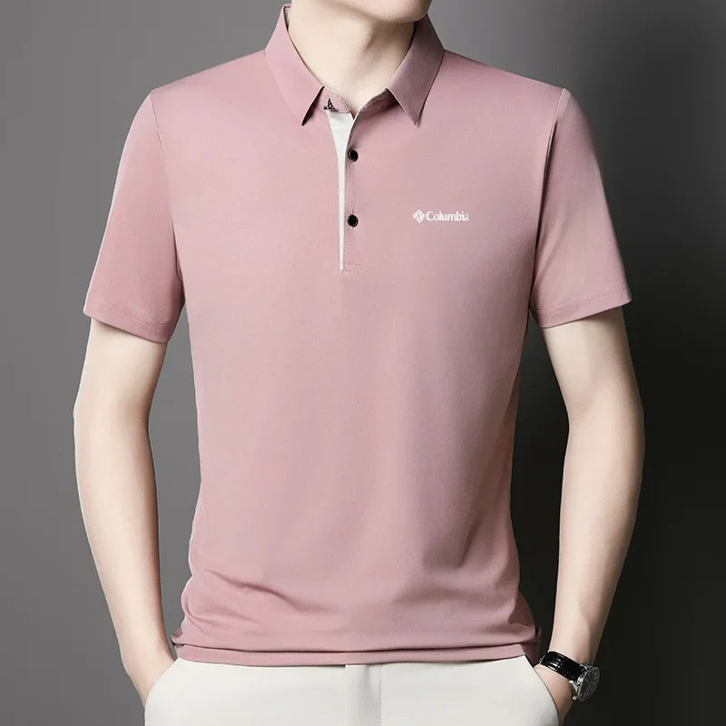 Designer Men's Brand Short Sleeve Polo Shirt New Lapel Casual Letter Print T-Shirt Top Versatile Business Trendy Men's Clothing