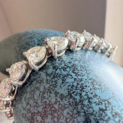 3/5/6.5mm Heart Cut Moissanite Tennis Bracelet with Certificates 925 Sterling Silver Sparkling Diamond Bracelets for Women