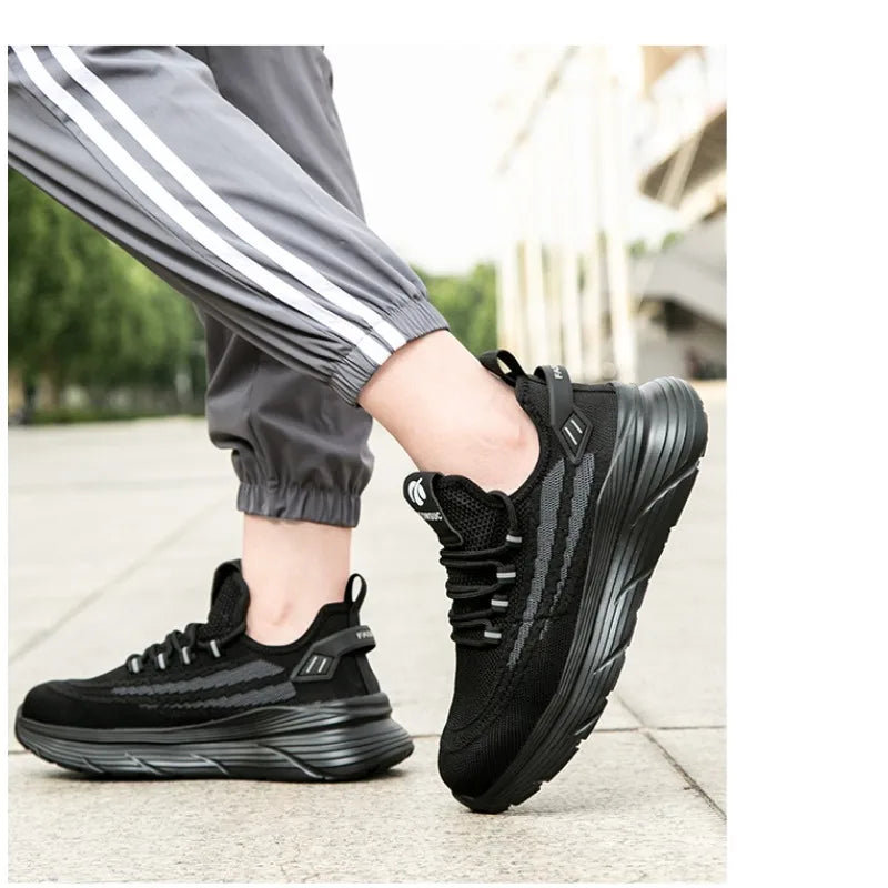 Men's Summer Labor Protection Shoes Insulated Anti-Smashing Anti-Piercing Steel Toe Caps Safety Comfortable Work Footwear