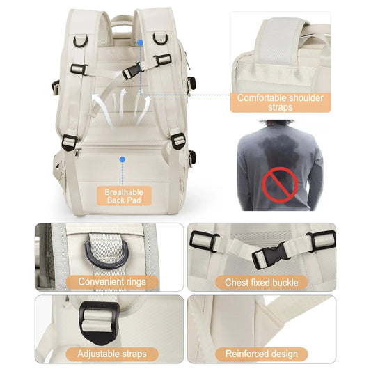 Travel Backpack for Women Expandable Weekender Hiking Laptop Backpack with USB Port Large Waterproof 40L Men's Backpack