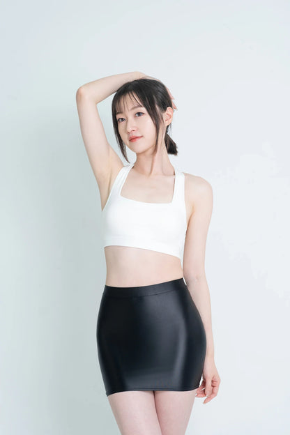 satin glossy Skirt Elastic Smooth Gloss Tight Skirt Oil Solid Color Half Skirt Satin glossy Wrap Hip Short Skirt
