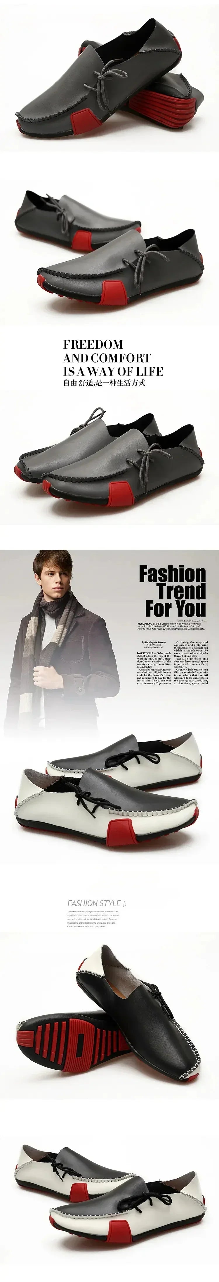 Men Shoes Leather Casual 2025 Italian Soft Men Loafers Handmade Moccasins Breathable Slip on Boat Shoes Zapatos Hombre