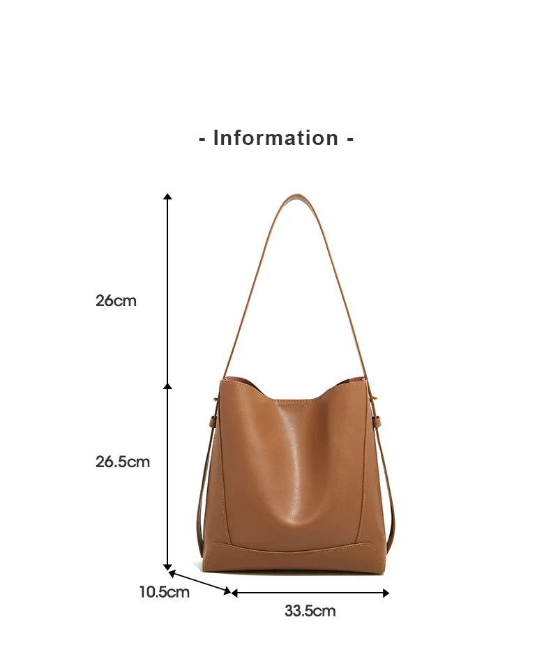Lady Women Hobo Bucket Bag Split Leather Fashion Shoulder Bags Large Capacity Handbag Wide Adjustable Strap Female Bags