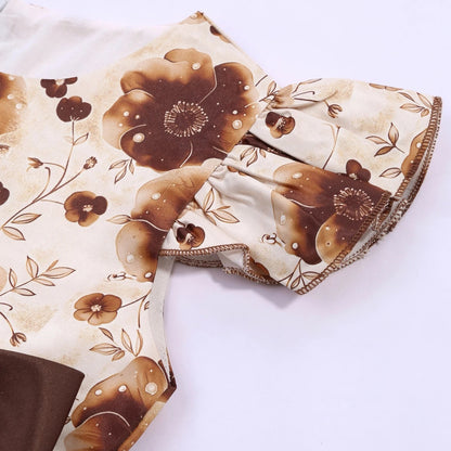 2026 summer new dress Europe and the United States small fly sleeve printed dress little girl host high-end performance clothing