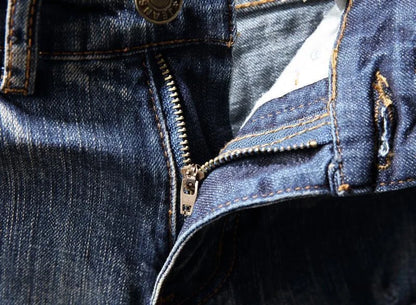 Spring and Autumn fashion trend printed straight-leg stretch denim jeans for men comfortable casual sports high-quality jeans
