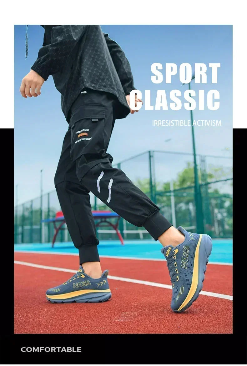Men's Running Shoes Breathable Cushioning Luxury shoes Trainer Race Outdoor Couple Non-Slip Jogging Sneakers Mesh Off-road Shoes