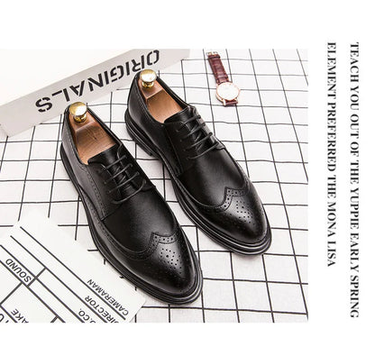 High Quality Brogues Men's Dress Shoes Classic Casual Business Shoes Men Trend Wedding Formal Office Oxford Leather Shoes Men