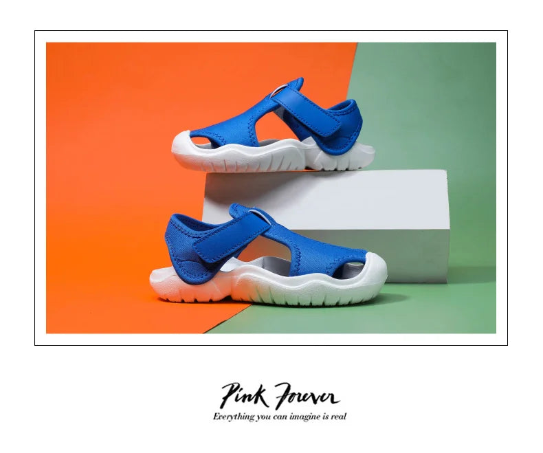 Kids Closed-Toe Sport Sandals Breathable Water Shoes Luxury Non-Slip Summer Beach Shoes Sandals for Toddler Boys Girls