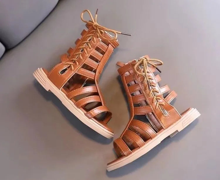 2026 Summer New Girls Beach Princess Roman Sandals Breathable Side Zipper Soft Sole Bestseller