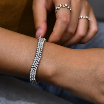 D Color Round Cut 2.5mm Moissanite Bracelet for Women Man White Gold Plated 925 Silver Pass Diamond Tester Bracelets