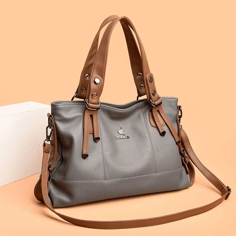 100% Cow Leather Handbag Women Genuine Leather Shoulder Bags Natural High Quality Cowhide Crossbody Large Capacity Messenger Bag
