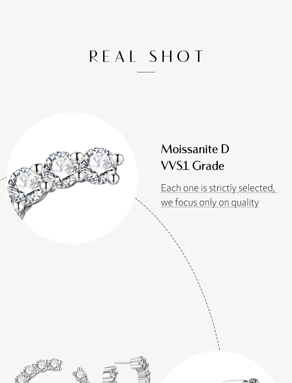 Moissanite Hool Earrings 925 Sterling Silver Passed the Diamond Test Wedding Earrings for Women Gift Fine Jewelry Band