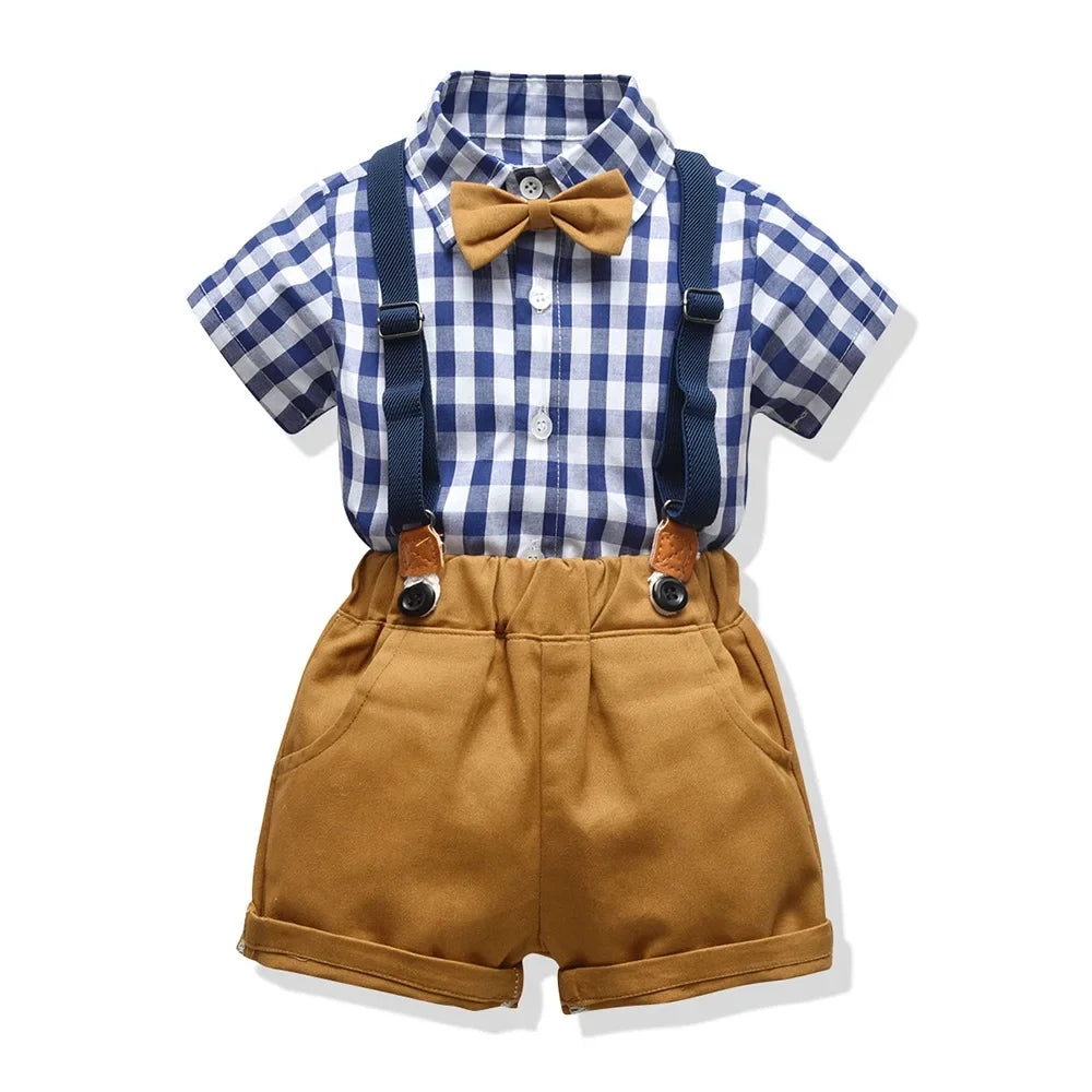 Kids Boys Formal Birthday Outfit Suit Toddler Gentleman Wedding White Shirt 1-7 Years Baby Pants Boys Ceremony Outfits