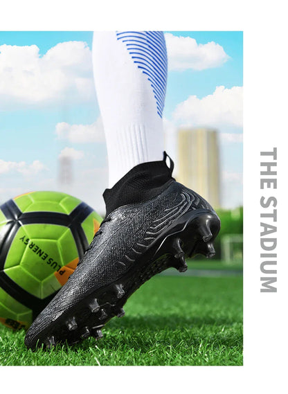Men & Women AG Stud Leather Football Shoes, Anti-slip, for adult & student training, artificial and natural grass pitches