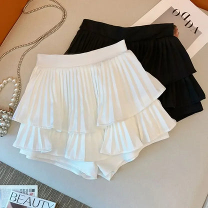 Women Casual Beach Vacation Mini Skirt High Waist Office Slim A-line Skirt Sweet Ruffles Skirt For Women Summer 2025