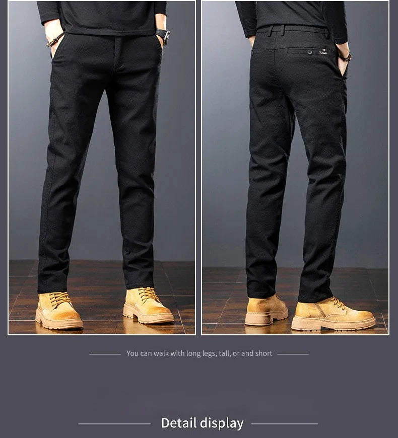 Winter Men Fleece Brand Jeans Fashion Soft Stretch Black Biker Masculino Denim Trousers Thick Velvet  Warm Pants Overalls