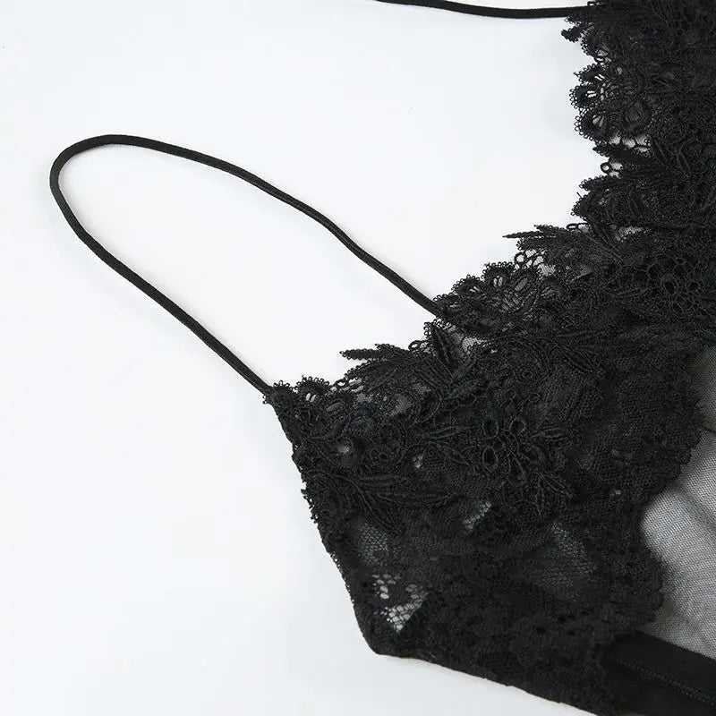 Sheer Lace Camisole Dress with Ultra Spicy and Lightweight Mesh; Sexy Dress for A Minority of Hot Girls