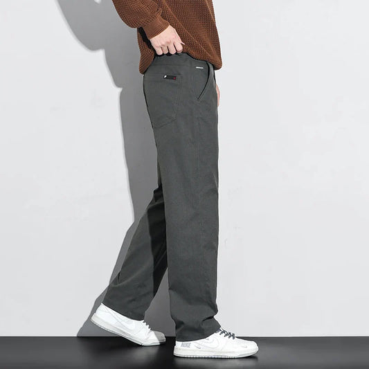 Men's Fashion Casual Straight Pants Baggy Classic Wide Leg Simple Trousers Loose Male Comfortable Soft Quality Pants
