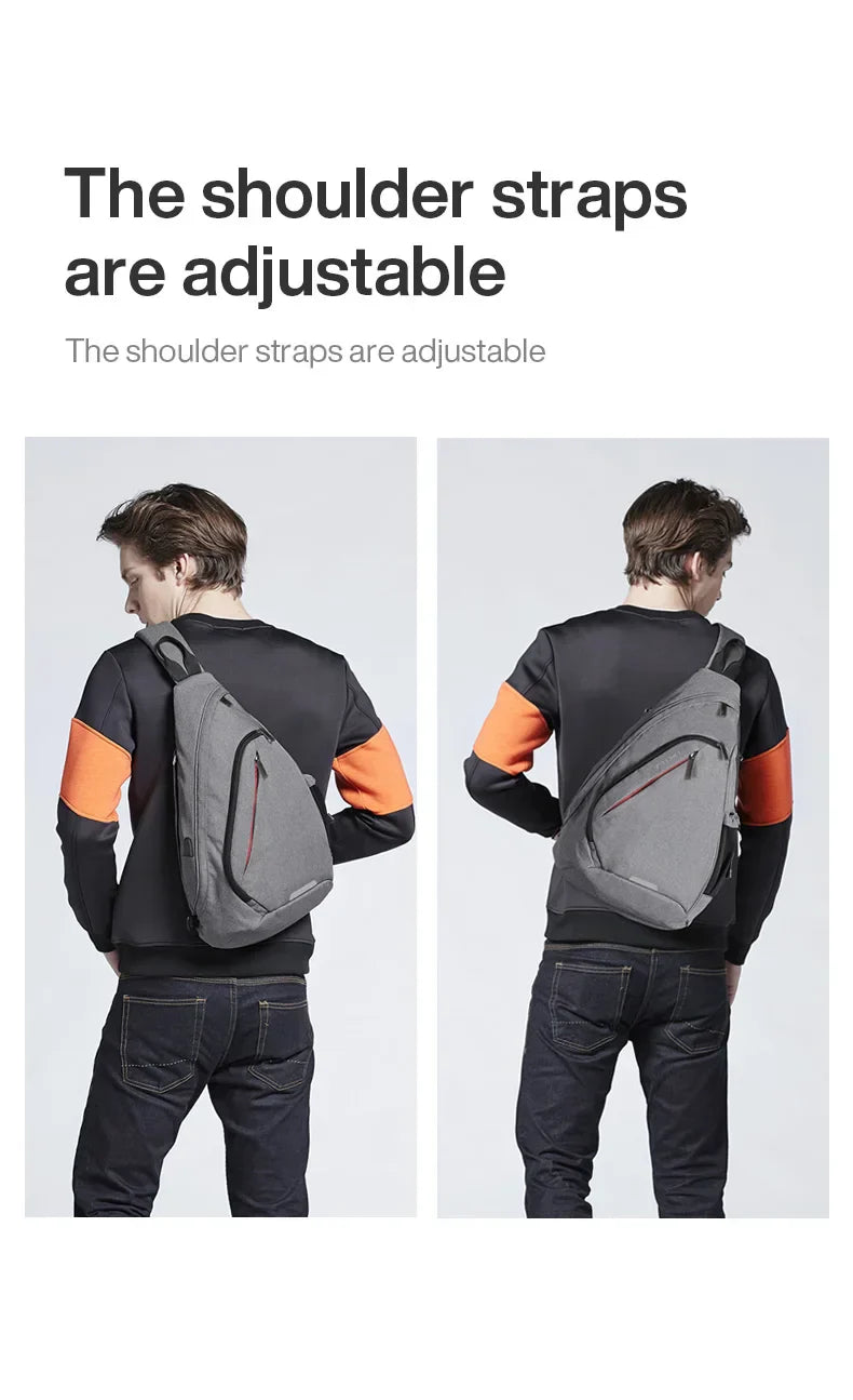 Men One Shoulder Backpack Women Sling Bag Crossbody USB Boys Cycling Sports Travel Versatile Fashion Student School