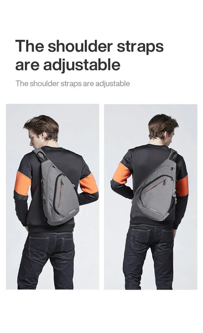 Men One Shoulder Backpack Women Sling Bag Crossbody USB Boys Cycling Sports Travel Versatile Fashion Bag Student School