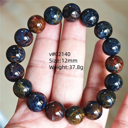 Natural Blue Pietersite Bracelet Women Men Beads Round Beads Chatoyant Cat Eye Fire Pietersite Namibia AAAAAA