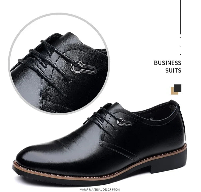 Mens Formal Business Oxford Shoes Classic Leather Dress Shoes for Wedding and Office