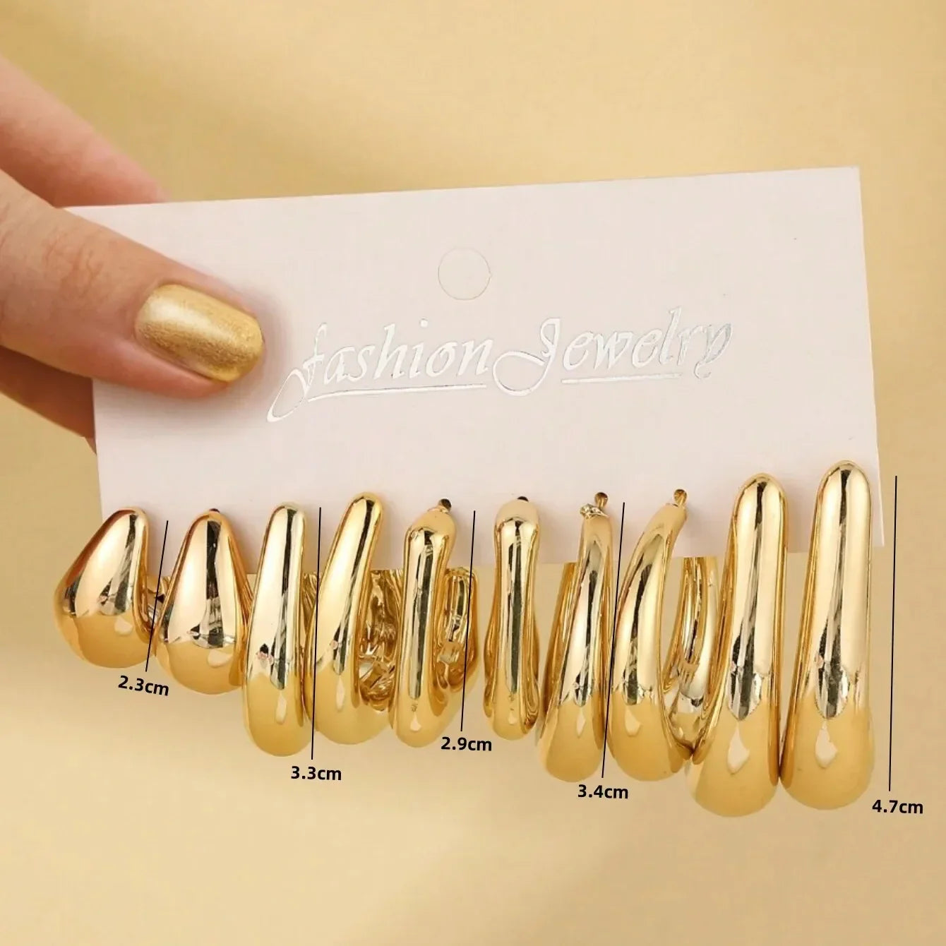 New Fashion, Simplicity, Creativity, Personality, C-shaped Water Drop, C-shaped Bean Women's Earring Set