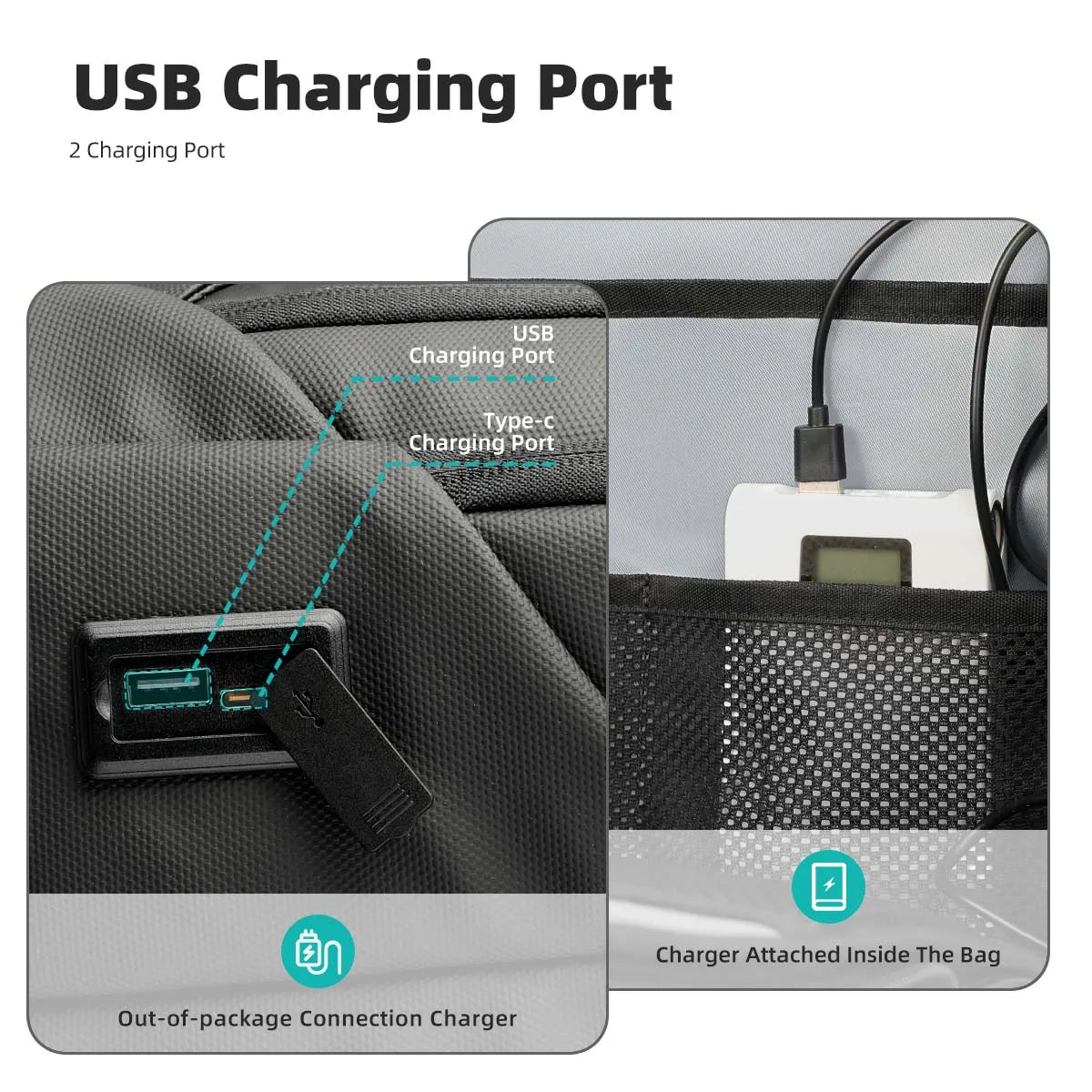 Men's Designer Laptop Bag Waterproof School Bags for College Boys Male Business Sports Travel Backpack Men With USB Charging