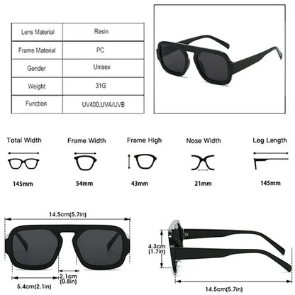 Retro Square Sunglasses Women Fashion Brand Design Gradient Shades UV400 Men Punk Sun Glasses