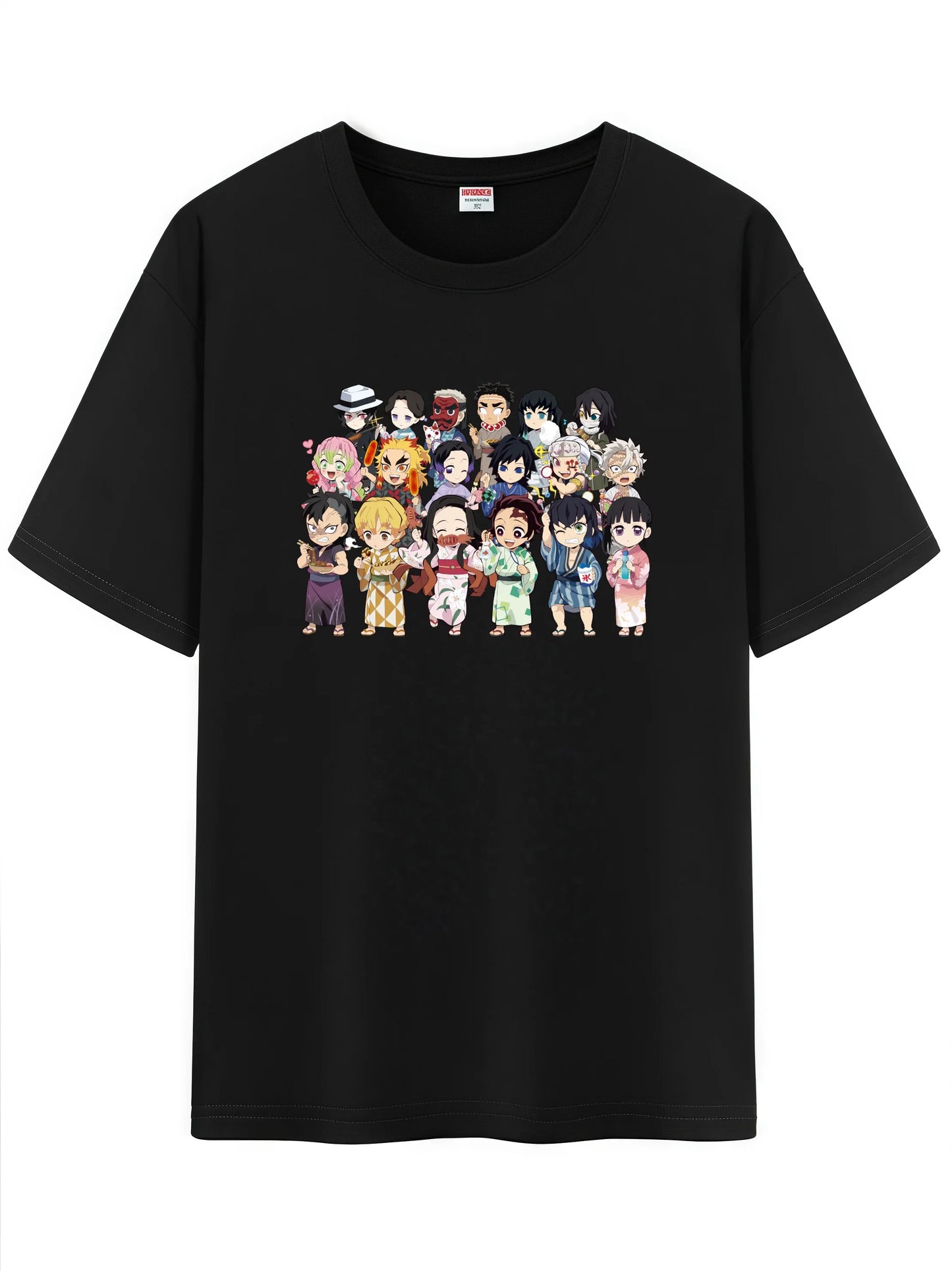 Unisex Japanese Anime Pattern T-Shirt,Demon Slayer Character Tanjirou Nezuko Graphic Short Sleeve Regular Fix Tee Shirt