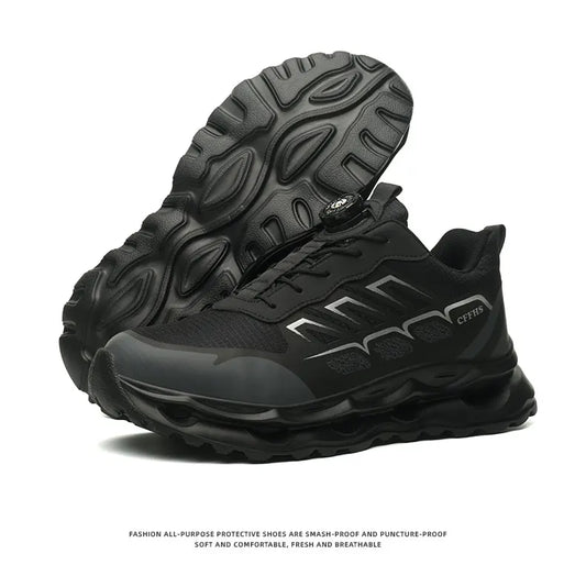 Fashion Steel Toe shoes Work Sneakers Safety Shoes Men Rotating button Protection Shoes Puncture-Proof Indestructible shoes
