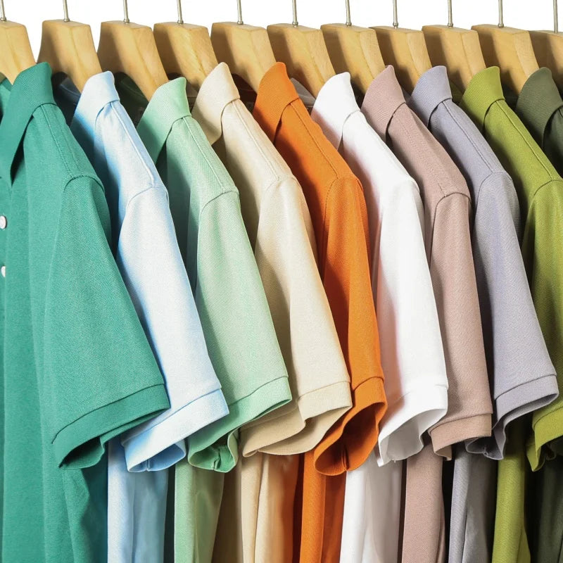 New Men's High End Brand Lape Short Sleeved Polo Shirt Summer Fashion Letter Print T-Shirt Casual Business Office Men's Clothing