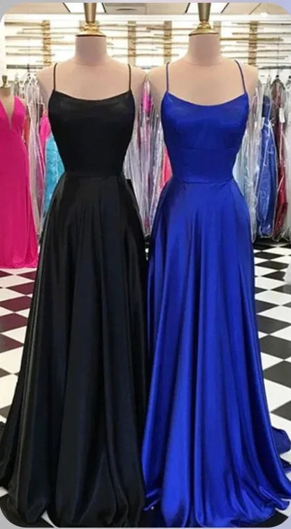Vestido de Madrinha em Cetim, Estilo Evasê, Fenda, Decote Drapeado, 3 Estilos, com Amarrações, para Eventos Especiais, Vestido de Noite, Vestido de Formatura