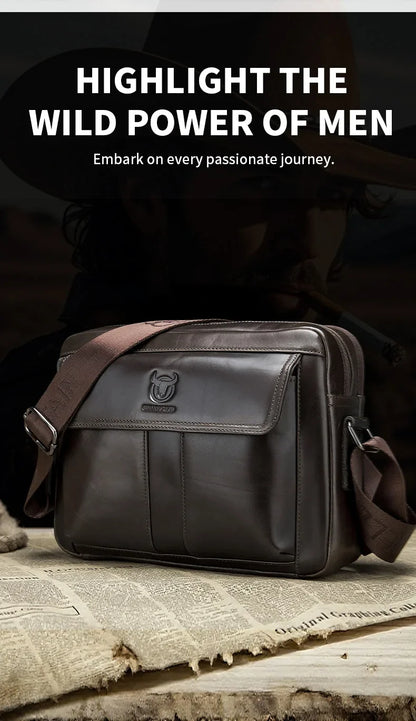 Genuine Leather Men's Crossbody Bag Large Capacity Casual Multifunctional Handbag A Fashion Business Briefcase