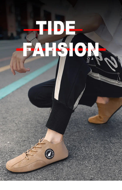 Men's Loafers Lightweight Driving Casual Thin Bottom Flats Shoes Soft Sole Comfortable Non Slip Lace-up Walking Shoes Men