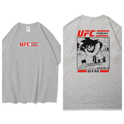 Animation Sun Wukong Joint UFC Men's and Women's Retro High Quality Cotton Crew Neck Printed T-Shirt Trend Ins Top